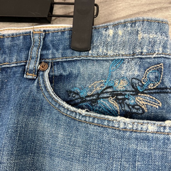 Joe's Jeans Shorts Women 31 Blue Denim 100% Cotton Frayed Hem Embroidered Beachy - Picture 7 of 16